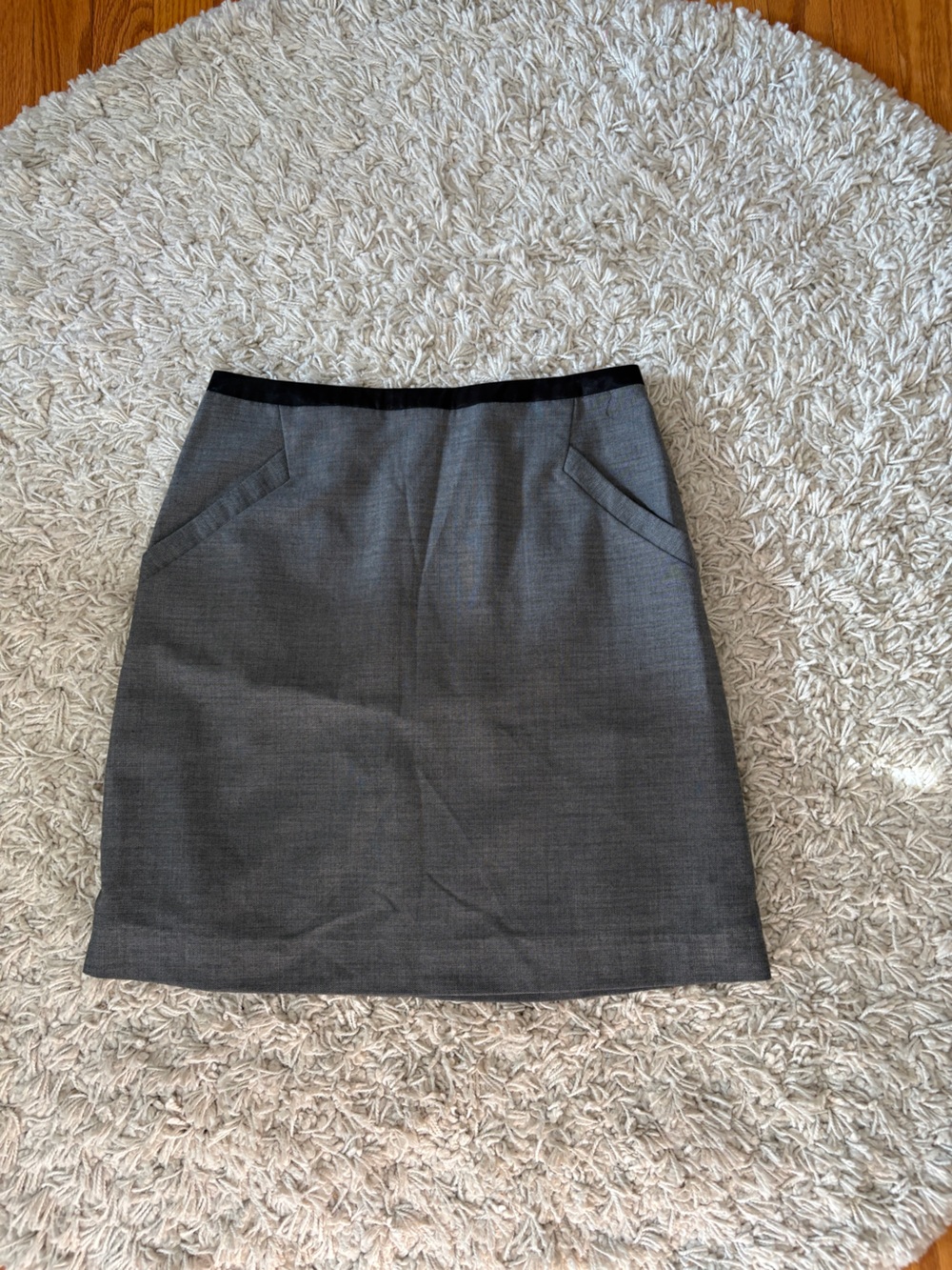 H&M Gray A Line Skirt with Black Waistband
